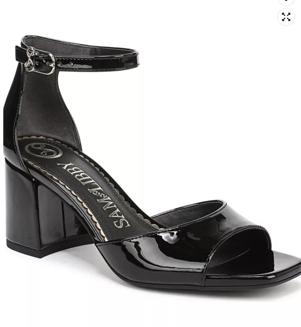 Sam & Libby Shoes Women's Size 8 Black Leanne Block Heel Dress Sandals New Box